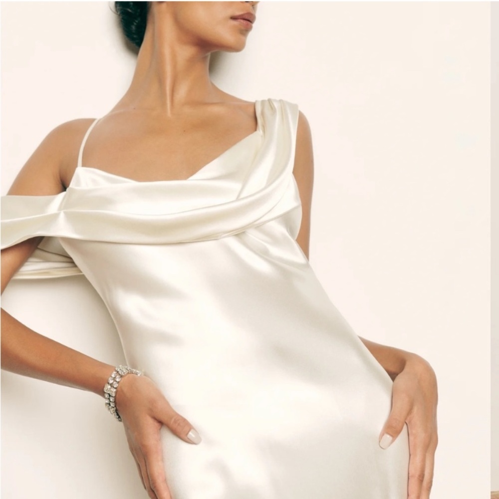 Reformation Ronda Silk Maxi Dress Ivory Bridal - Picture 2 of 11
